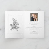 Silbergraue Rose Bläserne Elegante Hochzeit Einladung (Innenseite)