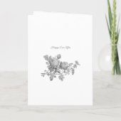 Silbergraue Rose Bläserne Elegante Hochzeit Einladung (Rückseite)