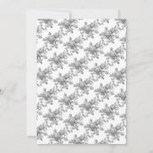 Silbergraue Rose Elegante Blumenhochzeit Einladung (Rückseite)