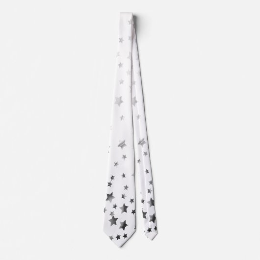 Silbergraue Sterne Krawatte (Vorderseite)