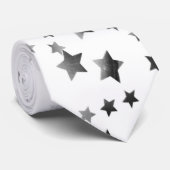 Silbergraue Sterne Krawatte (Gerollt)