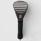 Silbergraue Streifen mit Monogramm Golf Headcover (Vorderseite)