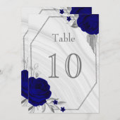 Silbergraue Tischnummer aus römisch-blauem Marmor (Vorne/Hinten)