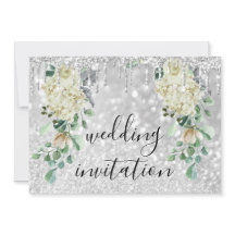 Silbergraue Tropfen Glitte Grüne Hochzeit mit flor