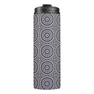 Silbergraue und Lilac-Fett-Muster Thermosbecher
