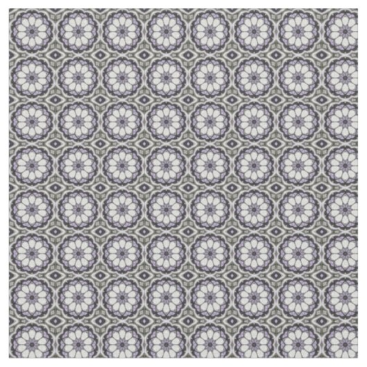 Silbergraue und Lilac Floral Muster Stoff (Nahaufnahme)