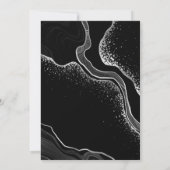 Silbergraue und schwarze Blume geometrischer Gebur Einladung (Rückseite)