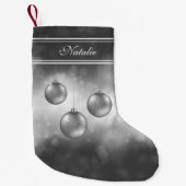 Silbergraue Weihnachtsbaumchen mit Individuelle Na Kleiner Weihnachtsstrumpf (Vorderseite)