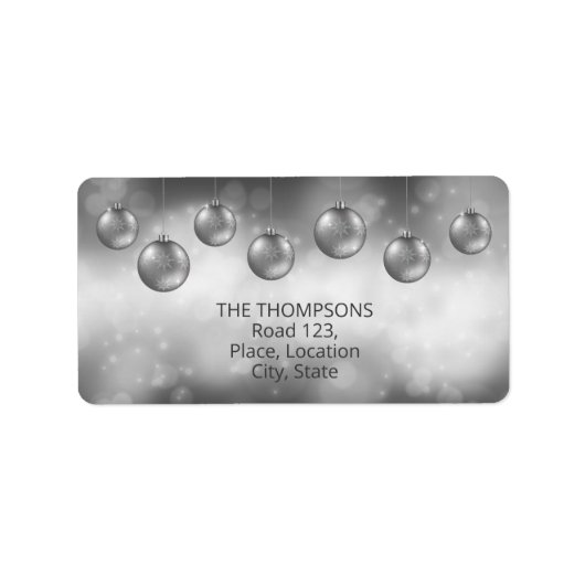 Silbergraue Weihnachtsbaumchen mit individuellem T Adressaufkleber (Vorne)