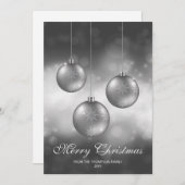 Silbergraue Weihnachtsbaumchen mit individuellem T Feiertagskarte (Vorne/Hinten)