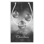 Silbergraue Weihnachtsbaumchen mit individuellem T Kleine Geschenktüte (Rückseite)