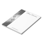 Silbergraue Weihnachtsbaumchen mit individuellem T Notizblock (Rotiert)