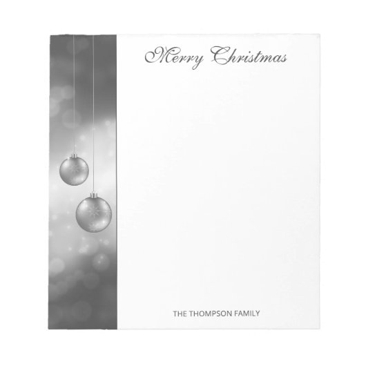 Silbergraue Weihnachtsbaumchen mit individuellem T Notizblock (Vorderseite)