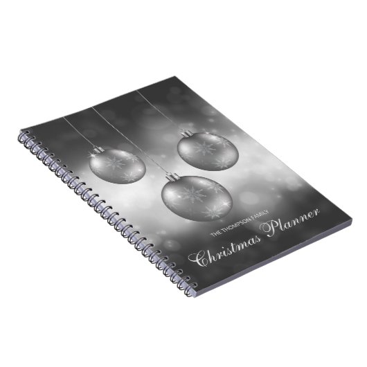 Silbergraue Weihnachtsbaumchen mit individuellem T Notizblock (Rechte Seite)