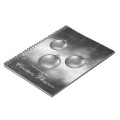 Silbergraue Weihnachtsbaumchen mit individuellem T Notizblock (Linke Seite)