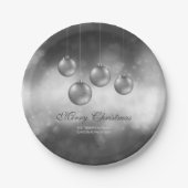 Silbergraue Weihnachtsbaumchen mit individuellem T Pappteller (Vorderseite)