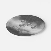 Silbergraue Weihnachtsbaumchen mit individuellem T Pappteller (Schrägansicht)