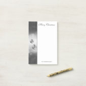 Silbergraue Weihnachtsbaumchen mit individuellem T Post-it Klebezettel (Auf Schreibtisch)