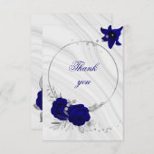 Silbergrauer Blumenmarmor Dankeskarte (Vorne/Hinten)