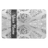 Silbergrauer Damast Magnet (Horizontal)