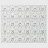 Silbergrauer Filigree Weihnachtsgel des Friedens Geschenkpapier (Flach)