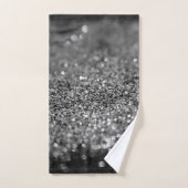Silbergrauer Glitter Bokeh Glam 2 Badhandtuch Set (Handtuch)