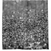 Silbergrauer Glitter Bokeh Glam 2 Duschvorhang (Vorderseite)