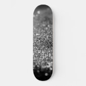 Silbergrauer Glitter Bokeh Glam 2 Skateboard (Vorderseite)