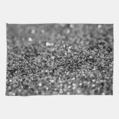 Silbergrauer Glitter-Bokeh-Glamour 2 Geschirrtuch (Horizontal)
