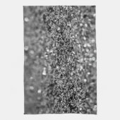 Silbergrauer Glitter-Bokeh-Glamour 2 Geschirrtuch (Vertikal)