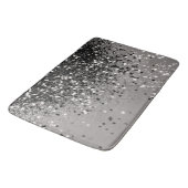 Silbergrauer Glitzer #1 #shiny Badematte (Schrägansicht)