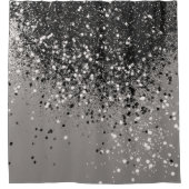 Silbergrauer Glitzer #1 #shiny Duschvorhang (Vorderseite)