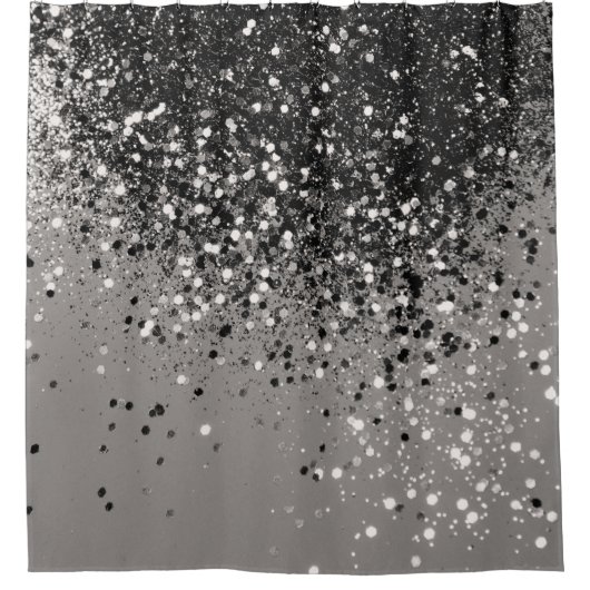 Silbergrauer Glitzer #1 #shiny Duschvorhang (Vorderseite)