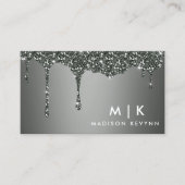 Silbergrauer Glitzer Visitenkarte (Vorderseite)