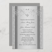 Silbergrauer Hochzeitstag Verlobung Einladung (Vorne/Hinten)