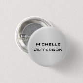 Silbergrauer stilvoller moderner Name Button (Vorne & Hinten)