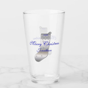Silbergrauer Weihnachtsglass Pint Tumbler Strumpf