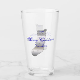 Silbergrauer Weihnachtsglass Pint Tumbler Strumpf