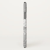 Silbergraues Blumendesign Case-Mate iPhone Hülle (Hinten/Rechts)