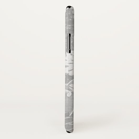 Silbergraues Blumendesign Case-Mate iPhone Hülle (Hinten/Rechts)