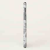 Silbergraues Blumendesign Case-Mate iPhone Hülle (Hinten/Links)