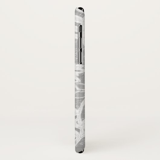 Silbergraues Blumendesign Case-Mate iPhone Hülle (Hinten/Links)