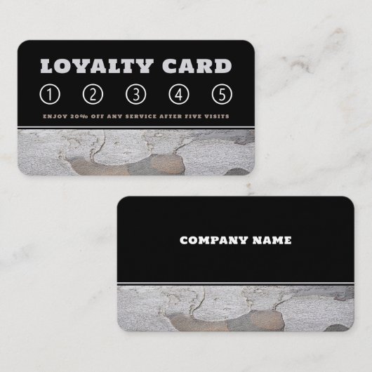 Silbergraues Chapped Wood Treuekarte (Vorne/Hinten)