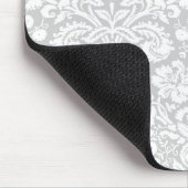 Silbergraues Damastmuster Mousepad (Ecke)