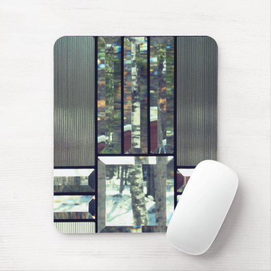 Silbergraues Glas aus abgeschrägtem Glas Mousepad (Mit Mouse)