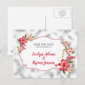 Silbergraues Glas und Blume Ankündigungspostkarte (Vorne/Hinten)