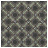 Silbergraues, grünes, schwarzes Fliesenmuster Stoff (Nahaufnahme)