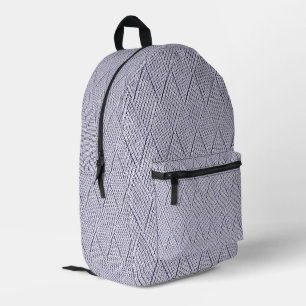 Silbergraues Kunst-Diamant-Strickmuster Bedruckter Rucksack
