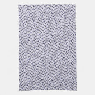 Silbergraues Kunst-Diamant-Strickmuster Geschirrtuch