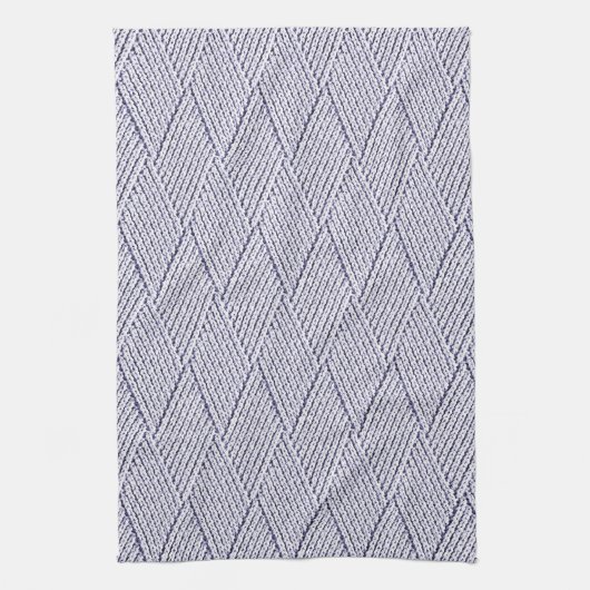 Silbergraues Kunst-Diamant-Strickmuster Geschirrtuch (Vertikal)